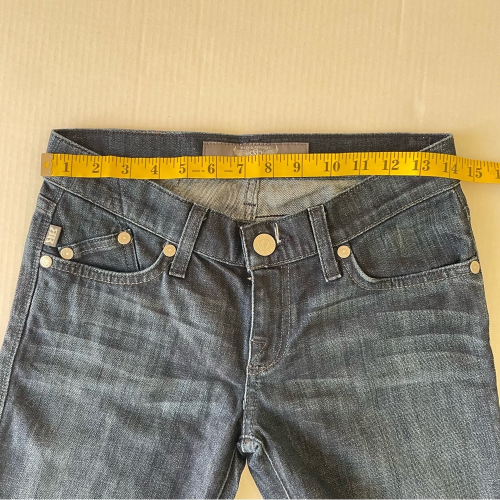 Y2K Rock & Republic women’s Dark Blue Jeans Embellished Pockets - Picture 10 of 14